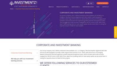 
                            4. Corporate Finance & Investment Banking Services in India ...