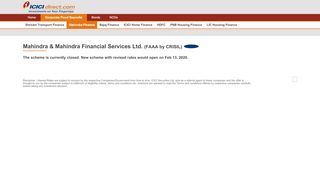 
                            6. Corporate Fixed Deposits by Mahindra Finance – ICICI Direct - Mahindra Finance Fd Portal