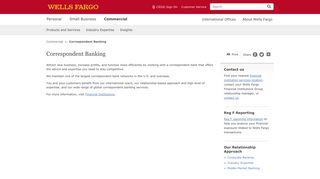 Correspondent Banking – Wells Fargo Commercial