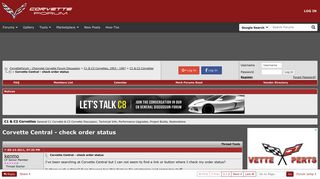 
                            2. Corvette Central - check order status - CorvetteForum - Chevrolet ... - Corvette Central Dealer Portal