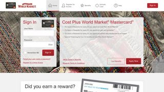 
                            7. Cost Plus World Market® Mastercard® - Manage your account - World Market Explorer Com Portal