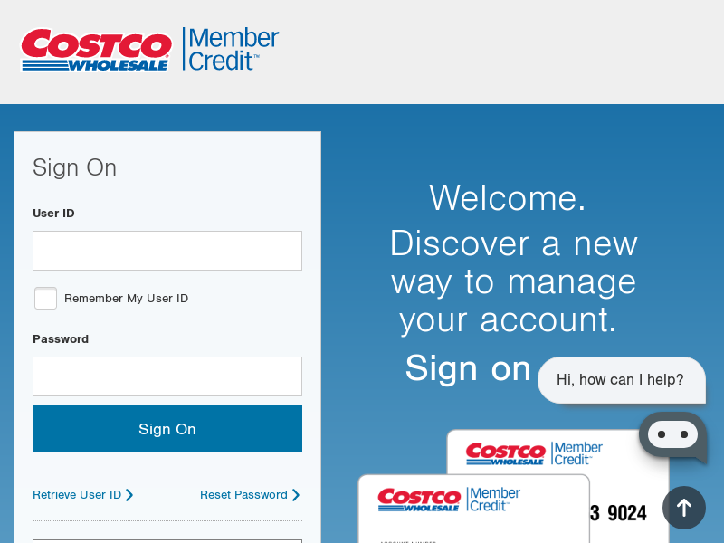 Costco Member Credit Account: Log In or Apply