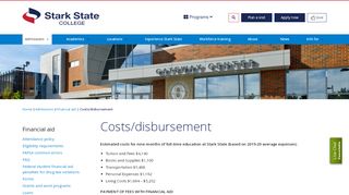 
                            1. Costs/disbursement | Stark State College - North Canton, Ohio - Stark State Plus Card Portal