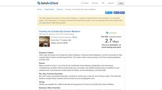 
                            1. Country Inn & Suites By Carlson Madison - Hotel WiFi Test - Country Inn And Suites Wifi Portal