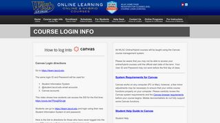 Course Login Info  WLAC Distance Learning