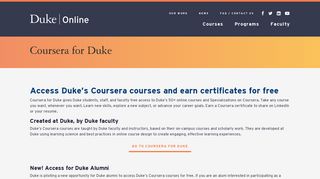 
Coursera for Duke - Online Duke  
