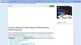 
                            7. Courses offered at Thika School of Medical and Health Sciences - Thika School Of Medical And Health Sciences Student Portal