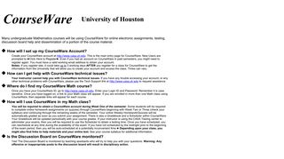 
                            7. CourseWare - University of Houston - University Of Houston Casa Portal
