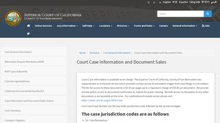 
                            5. Court Case Information and Document Sales | Superior Court of ... - San Bernardino County Open Access Portal