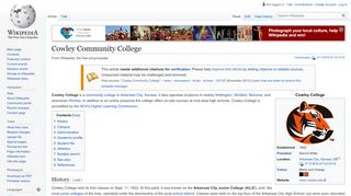 
                            6. Cowley Community College - Wikipedia - Cowley Student Portal