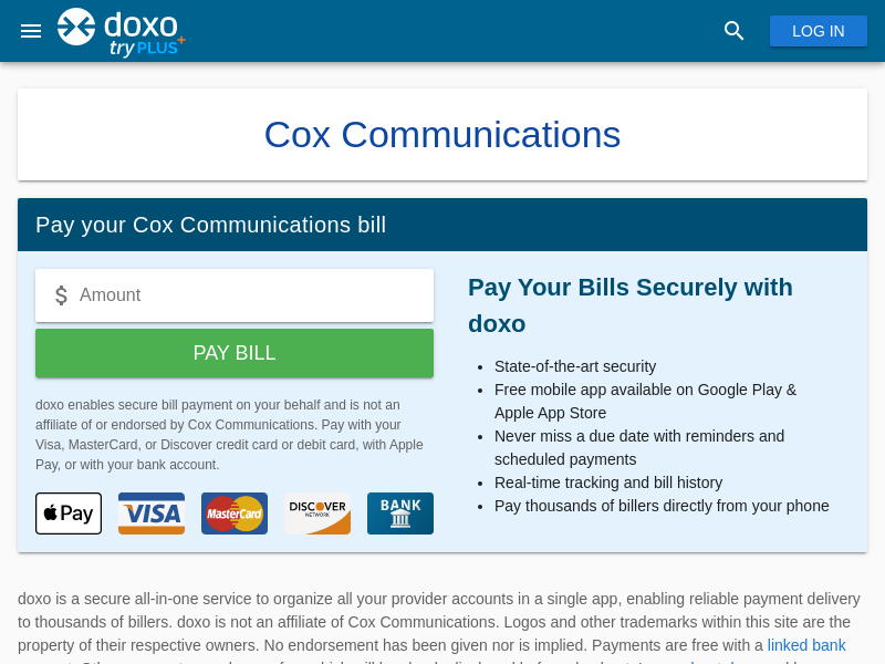 
                            3. Cox Communications (Cox) | Pay Your Bill Online | doxo.com