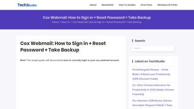 Cox Webmail: How to Login to CoxWebmail + Reset Password