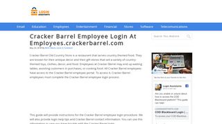 
Cracker Barrel Employee Login at employees.crackerbarrel.com  
