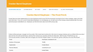 
Cracker Barrel Employee - The Front Porch - Careers  
