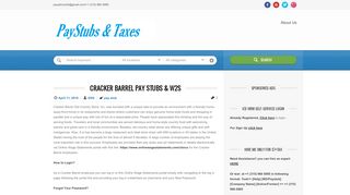 Cracker Barrel Pay Stubs & W2s  Paystubs & Taxes