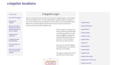 Craigslist Login - Craigslist Login Problems - Sign In To ...
