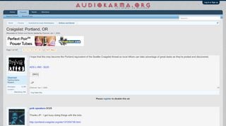
Craigslist: Portland, OR | Audiokarma Home Audio Stereo Discussion ...  
