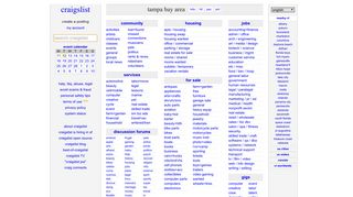 
craigslist: tampa bay area jobs, apartments, for sale, services ...  

