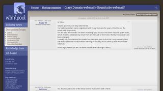 
Crazy Domain webmail > Roundcube webmail? - Hosting companies ...  
