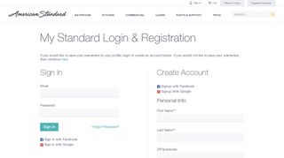 
                            2. CRC Login | Warranty Registration | American Standard - American Standard Online Portal