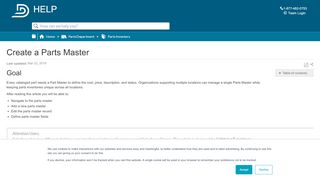 
                            9. Create a Parts Master - DealerTeam - Partmaster Portal