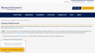 
                            10. Create a PayPal Account - Marian University - Paypal Student Account Portal
