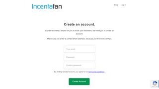 
                            3. Create an account - Incentafan - Incentafan Portal