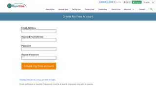 
                            2. Create My Free Account | RapidVisa® - Rapid Visa Account Portal