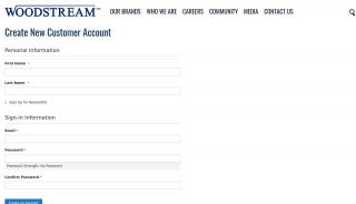 Create New Customer Account - Woodstream - Woodstream Dealer Portal