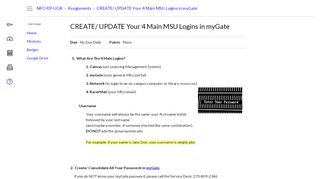 
                            8. CREATE/ UPDATE Your 4 Main MSU Logins in myGate - Login - Mygate Portal