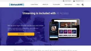 
Create your streaming login - SiriusXM  
