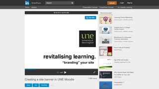 
                            3. Creating a site banner in UNE Moodle - SlideShare - Une Moodle Portal