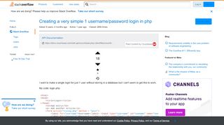 
                            9. Creating a very simple 1 username/password login in php - Stack ...