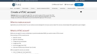 
                            2. Creating a VTAC account - VTAC - Vtac Portal