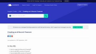 
                            8. Creating an A Record: Freenom - Cloudways Support - Freenom Portal