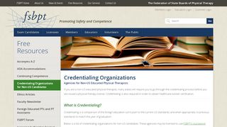 
                            2. Credentialing Organizations for Non-US Candidates | FSBPT - Fccpt Online Portal