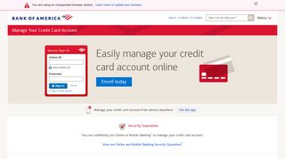 Credit Card Account Management with Bank of America - Amway Bank Of America Credit Card Portal