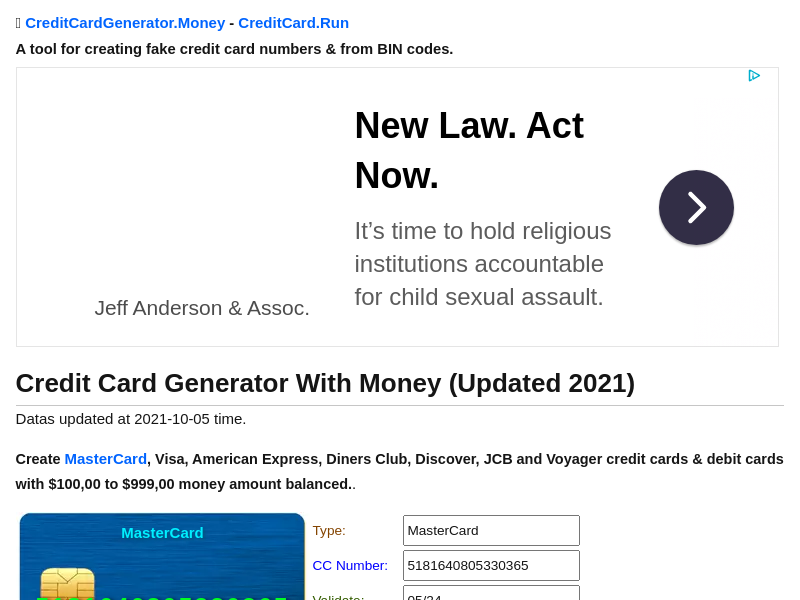
                            10. Credit Card Generator With Money (Updated 2021)