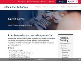 Credit Cards | American Bank & Trust