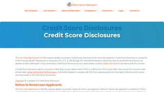 
Credit Score Disclosures - Informative Research
