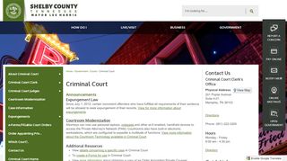 
                            3. Criminal Court | Shelby County, TN - Official Website - Shelby County Criminal Justice Portal