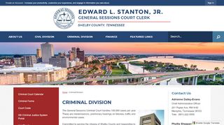 
                            4. Criminal Division | Shelby County Courts, TN - Official Website - Shelby County Criminal Justice Portal