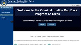
                            7. Criminal Justice Rap Back - DPS Secure Website