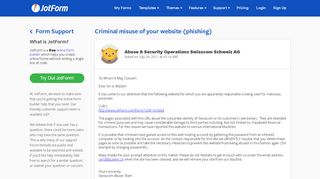 
                            6. Criminal misuse of your website (phishing) - JotForm - Bluewin Email Portal Page