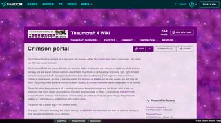 
                            2. Crimson portal | Thaumcraft 4 Wiki | FANDOM powered by Wikia - Crimson Portal