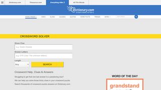 Crossword Solver - Dictionary.com - Quiz Solver Portal