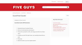 
                            2. CrunchTime! Counter – Five Guys Help Center - Five Guys Crunch Time Portal