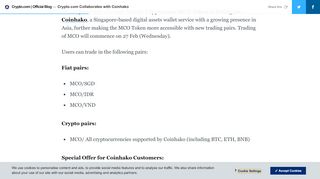
Crypto.com Collaborates with Coinhako  

