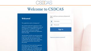 
                            1. CSDCAS | Applicant Login Page - Csdcas Login Portal