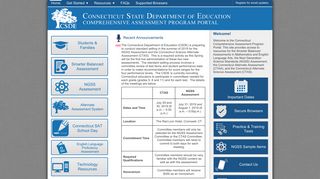 
CSDE Comprehensive Assessment Program portal
